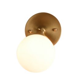 Creative Nordic Copper Modo Wall Lamp Modern Simple Bedroom Bedside Light Personality For Living Room 8001