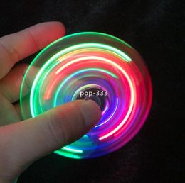 LED Gloves Fingertip Gyroscope Source Character Stripe Lamp Electroplated Trileaf Glow Crystal Children's Finger toy