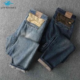 W36 West American Style Autumn Fashion Denim Pant Heavy Weight Vintage Jeans Men High Quality Washed Retro Loose Casual Trouser 210723