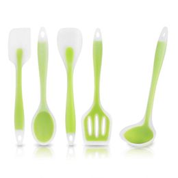 2021 Wholesale-5pcs/set Kitchen Cooking Utensil Set Heat Resistant Cooking Tools including Spoon Turner Spatula Soup Ladle Color Green