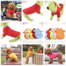 Pet T Shirts Summer Solid Dog Apparel Clothes Fashion Top Shirts Vest Cotton Puppy Small