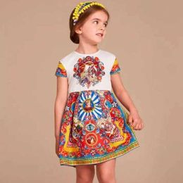 Kids Party Dresses For Girls Printed Robe Princesse Fille Princess Girls Dresses Birthday Girls Clothes Vestido Menina Q0716