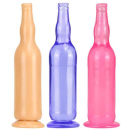 NXY Anal sex toys Man Nuo Huge Anal Dildo Butt Plug Sex Toys Vagina Anus Expander with Suction Cup Silicone Beer Bottle Toy for Adult Gay 1123