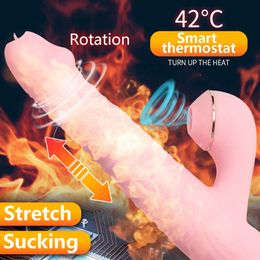 7 Speed ​​Thrusting Dildo Vibrators Volwassen speelgoed Voor Dames Likken Zuigen Vibrator Masturbator G-spot Clitoris Stimulator Sex Producten