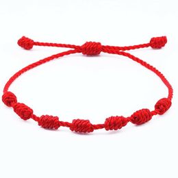 Charm Bracelets Simple Handmade Lucky Red Bracelet For Kids Rope Knot Baby Jewelry Bijoux Gifts 1PC