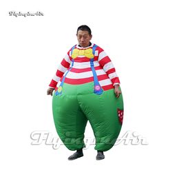 Funny Walking Inflatable Clown Costume Multicolor Wearable Blow Up Fat Sumo Suit For Parade Show and Party Game