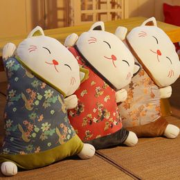 Japanese style lucky cat pillow dual-use sofa back cushion office seat belt waist cushion car lumbar pillow