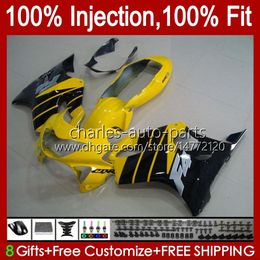 Injection Mould Body For HONDA CBR 600 F4 FS CC 600F4 600CC 1999-2000 Bodywork 54No.17 100% Fit CBR600F4 CBR600 F4 99 00 Yellow black CBR600FS 1999 2000 OEM Fairing Kit