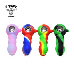 5pcs HORNET Portable Silicone Smoking Pipes with Metal Screen Tobacco Pipes Jamaica Para Fumar Smoking Accessories C0310