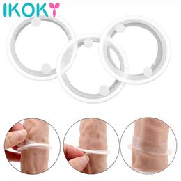 NXY Cockrings 3 Pcs Set Lock Foreskin Penis Ring Sex Products Toys for Men Male Adult Silicone Cock Delay Ejaculation 0215