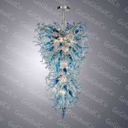 Nordic Long Pendant Lamp Art Decor Living Room LED Hand Blown Glass Chandelier Lighting Luxury Chihuly Chandeliers Lights 60 by 120 CM