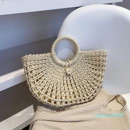 Evening Bags Summer Handmade For Women Beach Weaving Ladies Straw Bag Wrapped 2021 Top Handle Handbags Totes