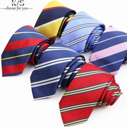 Bow Ties Men Fashion Classic Stripe Yellow Red Blue Wedding Party Bussiness Gift Jacquard Daily Wear 7cm Shirt Accessories