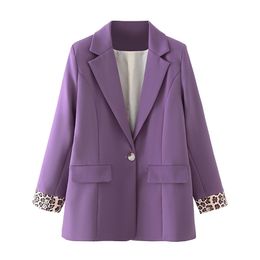 Elegant Women Notched Collar Blazers Fashion Ladies Leopard Patchwork Jackets Streetwear Female Chic Pocket Coats 210527