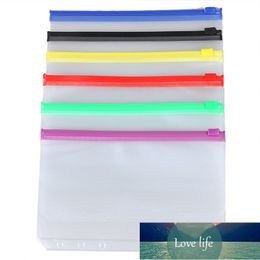 5pcs/lot Gridding Waterproof Zip Bag Document Pen Filing Products Pocket Folder Free Office & School Supplies