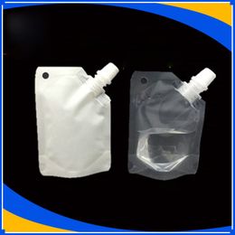 50ml White/Clear Plastic Doypack Liquid Stand Up Storage Pouch Packing Bag With Side Spout