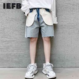 IEFB Men's Wear Summer Personality Alternative Anti-wear Design Niche Denim Shorts Trend Male Jeans Knee Length Pants 9Y1906 210713