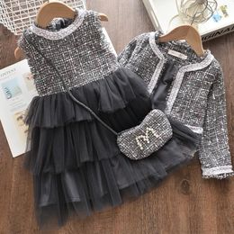 Clothing Sets Girl Suits European American Style Winter Kids Outfits Sweet Dresses Children Christmas Clothes With Bag