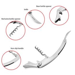 Multifunction Sea Horse Bottle Opener Red Wine Opener Pulltap Double Hinged Corkscrew Knife Stainless Steel Beer Bottle Opener XVT0349