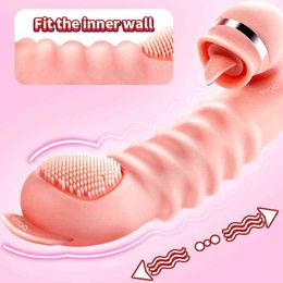 NXY Vibrator Wave Point Shape Tongue Licking Clitoris G-Spot Massager Female Retractable Vibration Masturbation Sex Toy Adult 1122
