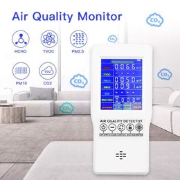 Gas Analyzers Digital CO2 Sensor PPM Meters Mini Carbon Dioxide Detector Analyzer Air Quality Monitor USB TVOC HCHO PM2.5 Meter