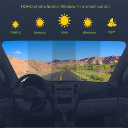 HOHOFILM 45%-75%VLT Window Tint Smart Photochromic Film Window Film Heat Proof Solar Tint 152cmx50cm 210317