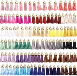 116Pcs/29 Colors Leather Keychain Charms Handmade DIY Multicolored Mini Tassels for Earring Jewelry Maki