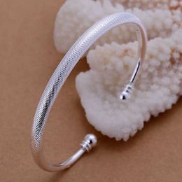 925 Jewellery Silver Plated Bangle Bracelet,silver Fashion Jewellery Fashion Bangle /lpklqszm Viqufawn Q0719