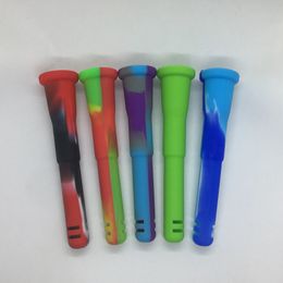 Smoking Colorful Silicone Bong Down Stem Portable Waterpipe Hookah Filter Holder 14MM Female 18mm Male Innovative Design For Glass Dry Herb Tobacco Bowl DHL Free