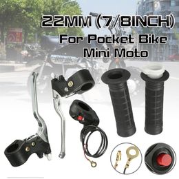 Handlebars Handle Bar Hand Grip Kill On/Off Switch Throttle Brake Lever For Pocket Bike Mini Moto 22mm 7/8 Inches 2022