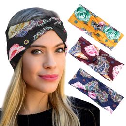 Autumn Printed Headband All-inclusive Headband Ladies Knotted Elastic Elastic Band Retro Headband Hair Accessories