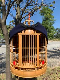 Bird Cages Handmade Thrush Cage Diameter 32/34/36/38/40cm Boutique Full Accessories House Starling Quality Bamboo Bird's Nest