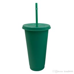 80pcs 24OZ/710ML Beverage Juice Tumblers And Straw Magic Coffee Cups Plastic Cup You Can Customise the logo DHL
