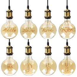 2022 disegno della lampadina di edison Speciale G125 Nuovo Design Love Love Led Edison Bulb Bulb Spirale Luce Amber Retro Saving Lampada Vintage Filamento Bolla Bulb Bulb E27