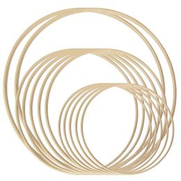 Decorative Flowers & Wreaths Dream Catcher Rings 12Pcs Wood Bamboo Floral Hoop For DIY Wreath Decor Wedding And Wall Hanging Craft