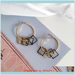 Jewelryunique Design Women Statement Jewellery Gold Sier Colour Multi Layer Geometric Round Hoop Earrings For Girls Tassels Gift & Hie Drop Del