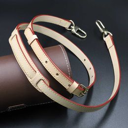 Genuine Leather Adjustable Bag Strap Black Shoulder Handle Handbag Strap Replacement Women Bag Accessories 1.5cm Width 210901