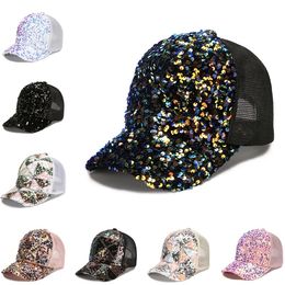 Women summer mesh cap breathable caps Korean Sequin ball cap versatile fashion sunshade sun hat Party Hats ZC014