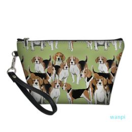 Designer-Schultaschen, Basset Hound, lässig, für Damen, große Make-up-Tasche, Make-up-Tasche, 3D-Druck, weiblich, Reise, Kosmetik, Mode, Pu-Leder