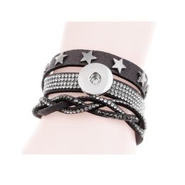 7 Colors Xinnver Snap Multilayer Rhinestone Wrap Leather Bracelet Crystal 18mm Snaps Button Bracelets&bangles F jllsXG
