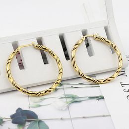 hoop wire UK - Hoop & Huggie Fashion Jewelry Stainless Steel Smooth Twisted Wire Twist Earrings For Women's Party Wedding Gifts Wholesale E-511
