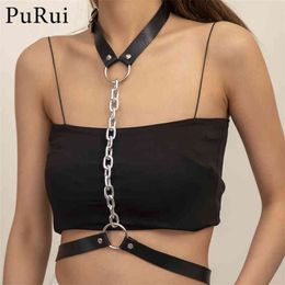 Punk Leather Harness Bra Sexy Waist s Boho Belly Chain Choker Necklace for Women Summer Beach Body Accessories