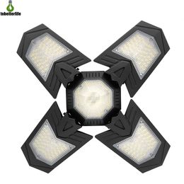 LED Garage Lamp High Bay 4-Blade Deformable Ceiling Deformation 120W Home Warehouse Workshop Folding Four-Leaf E27