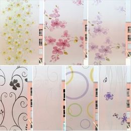 75cm*400cm Decorative Flower window film Stained Window Glass Film Privacy Protection window stickers for Home decor Y200416