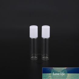 50pcs/Lot Promotion Glass 10ml Perfume Bottle White Lid 1/3OZ Essential Oil Container Women Cosmetic Pot Refillable Roll On Jar Factory price expert design