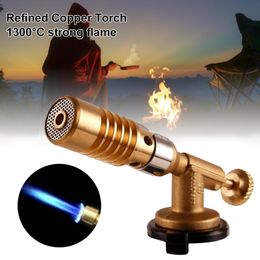 Professional Spray Guns Portable Gas Windproof BBQ Kitchen Cooking Torch Flame Gun Blowtorch Copper Butane Burner Lighter Heating Welding