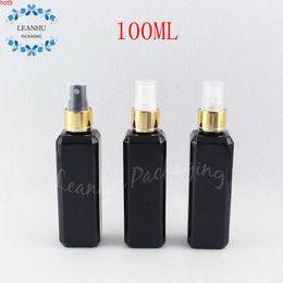 100ML Black Square Plastic Bottle , 100CC Cosmetic Water / Toner Packaging Empty Container ( 50 PC/Lot )good qty