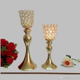 Vases Classic Horn Shape Crystals Metal Candle Holders Wedding Home Party Candelabra/Centerpiece Decoration Candlestick