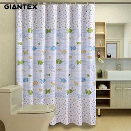 GIANTEX Fish Pattern Bathroom Curtain Waterproof Shower Curtains For Bathroom Cortina Ducha rideau de douche douchegordijn U1029 211116