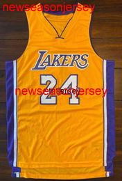 100% Stitched #24 Home Basketball Jersey yellow Mens Women Youth Stitched Custom Number name Jerseys XS-6XL